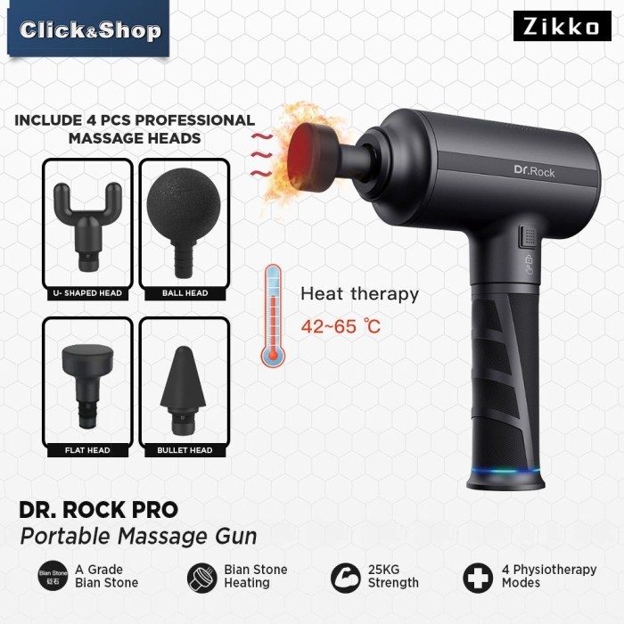 Zikko Dr Rock Pro Bianstone Far Infrared Heating Fascial Massage Gun Termurah Terlaris Promo