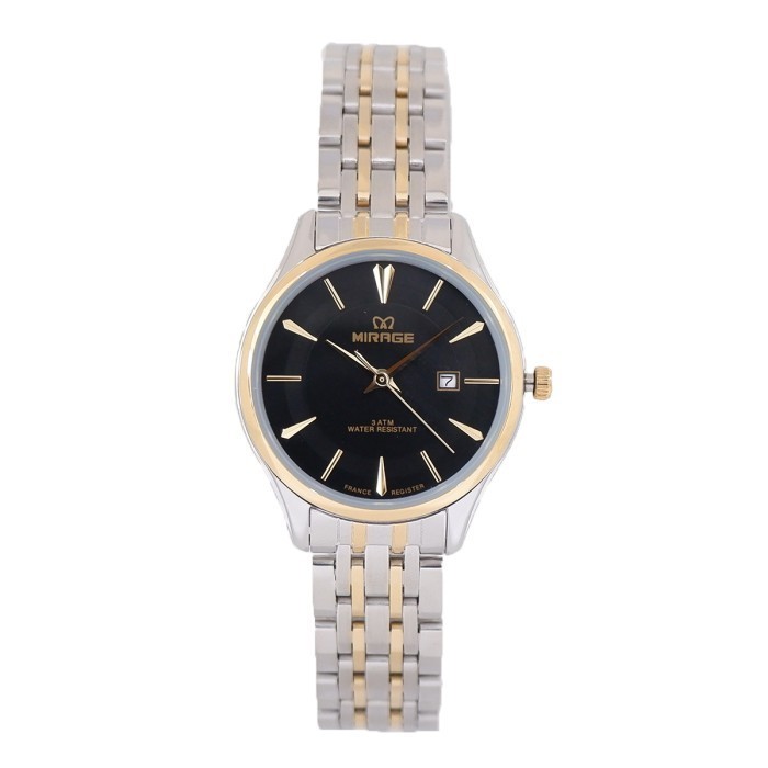 Mirage Watch Ori Jam Tangan Wanita Analog Elegant 8775 L Silver Gold