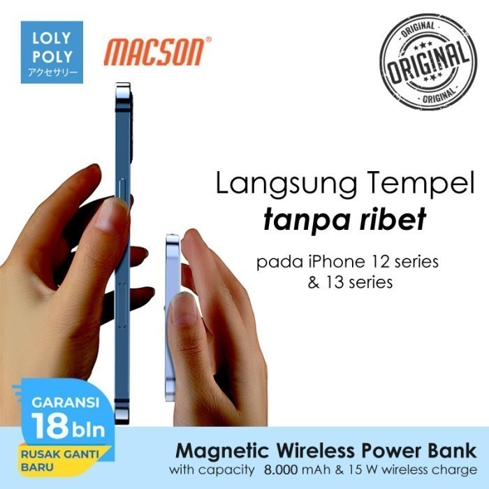 Lolypoly Powerbank Magnet Wireless Charger 8.000Mah