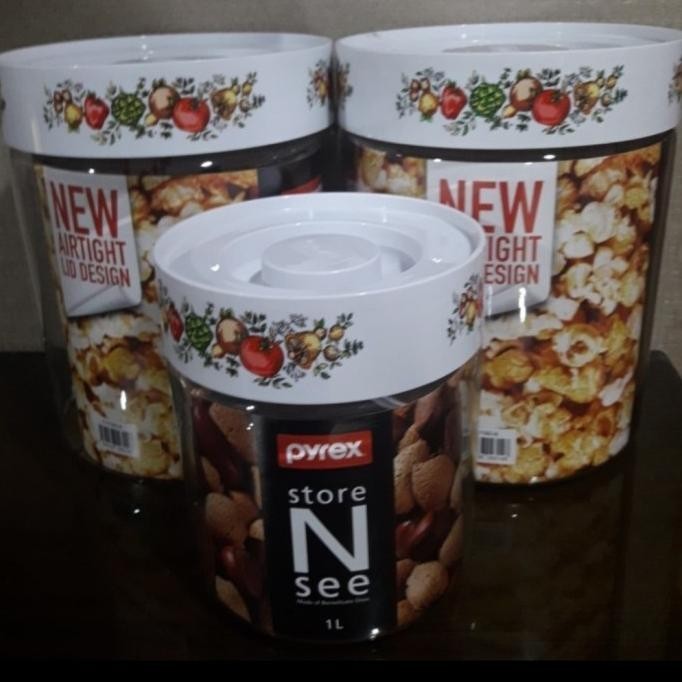 Barang Terlaris Toples Kue Pyrex Store N See 3 Set Isi 3L, 3L Dan 1L Hazelbrand