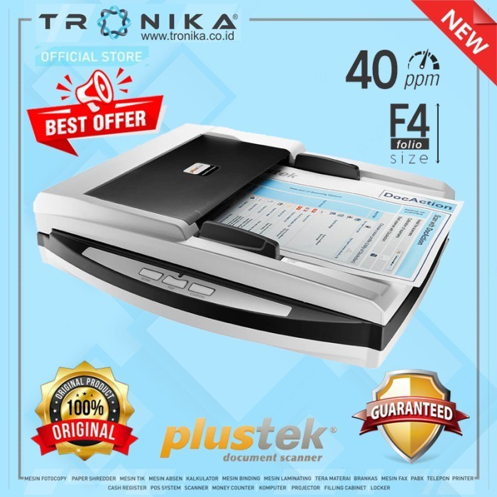 Scanner Dokumen Plustek Smartoffice Pn2040 Adf & Flatbed