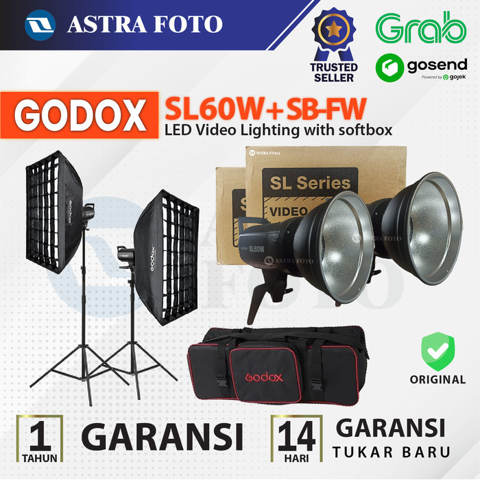 Paket Lampu Studio Godox Sl60W - Godox Sl 60 W Led Video Lighting