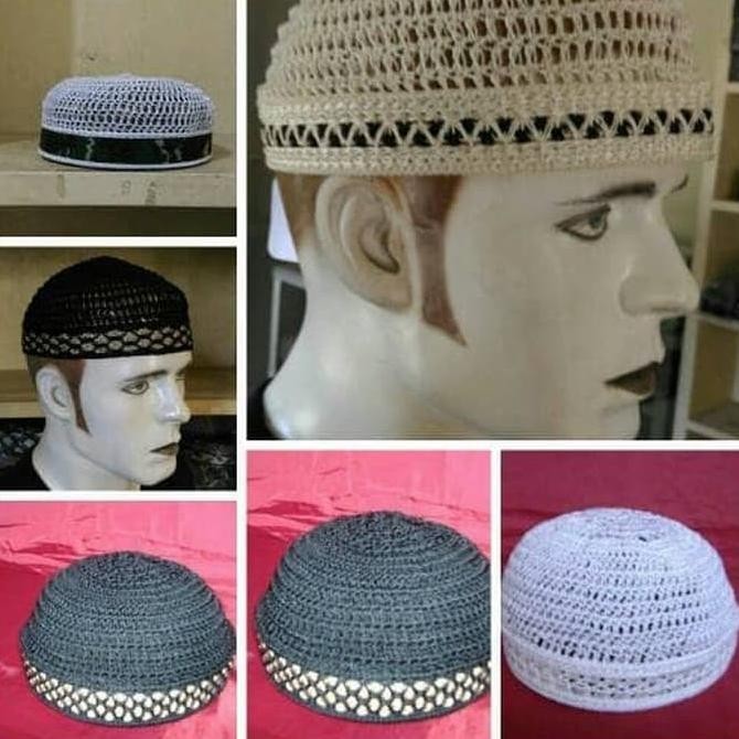 peci rajut assalam model bulat . kopiah . kopyah . peci bulat best MRS03
