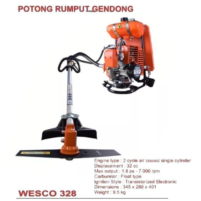 Promo Mesin Potong Rumput Gendong 328 / Westco Tg328 2 Tak Tiger Tg328