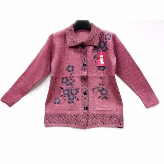 [BEST DEAL] Jaket rajut emak nenek manset rajut ibu bahan tebal premium sweater wanita casual jaket