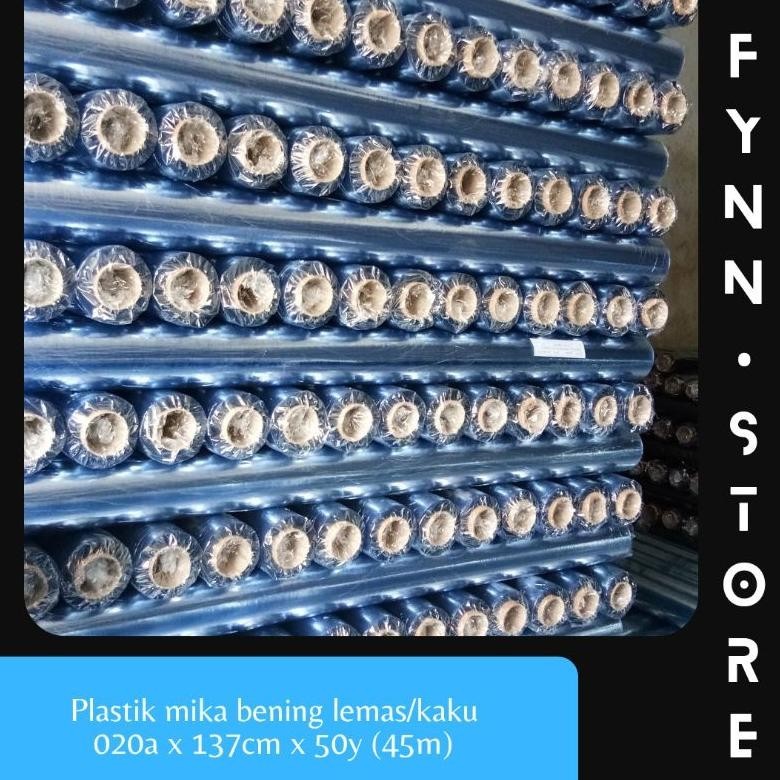 

NEW Plastik mika bening kaku/lemas 0.20a x 137 cm x 50 yard TERLARIS