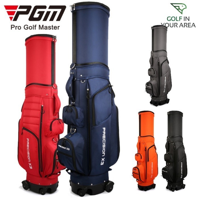 Four Wheels Trolley Travel Cart Bag Golf Bag Tas Troli Golf 4 Roda