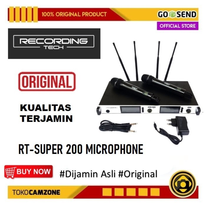 Recording Tech Rt Super 200 Super200 Wireless Microphone Termurah Terlaris Promo