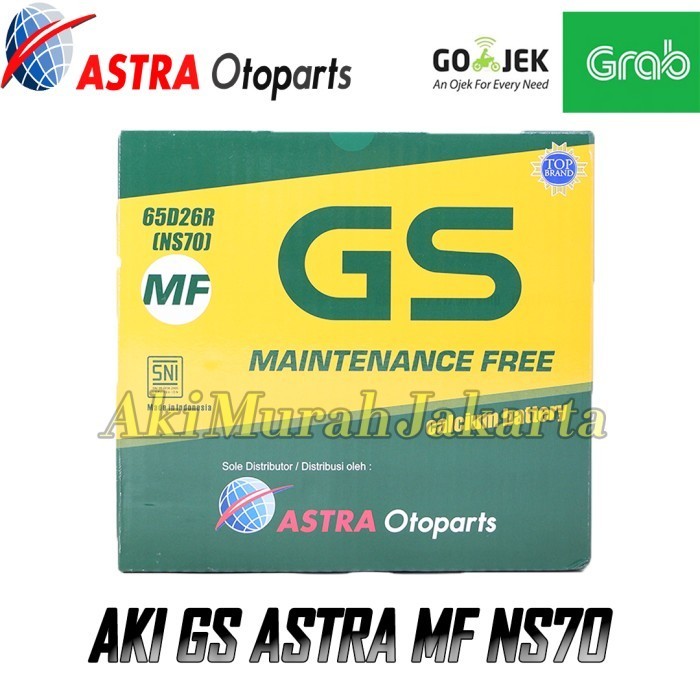 Aki Mobil Gs Mf Astra Ns70 / 65D26R Aki Kering 12V / 65Ah