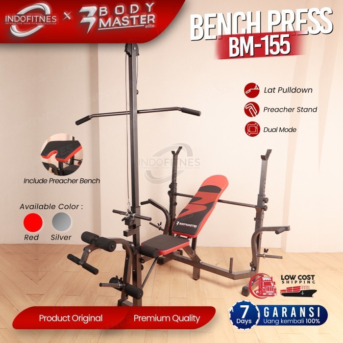 Bodymaster Bench Press Bm-155 Home Gym Preacher Curl Leg Lat Pull Down