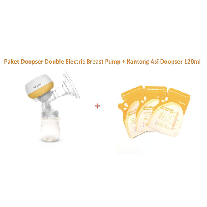 Pd02 Paket Doopser Electric Breast Pump Pompa Asi + Kantong Asi Gabag