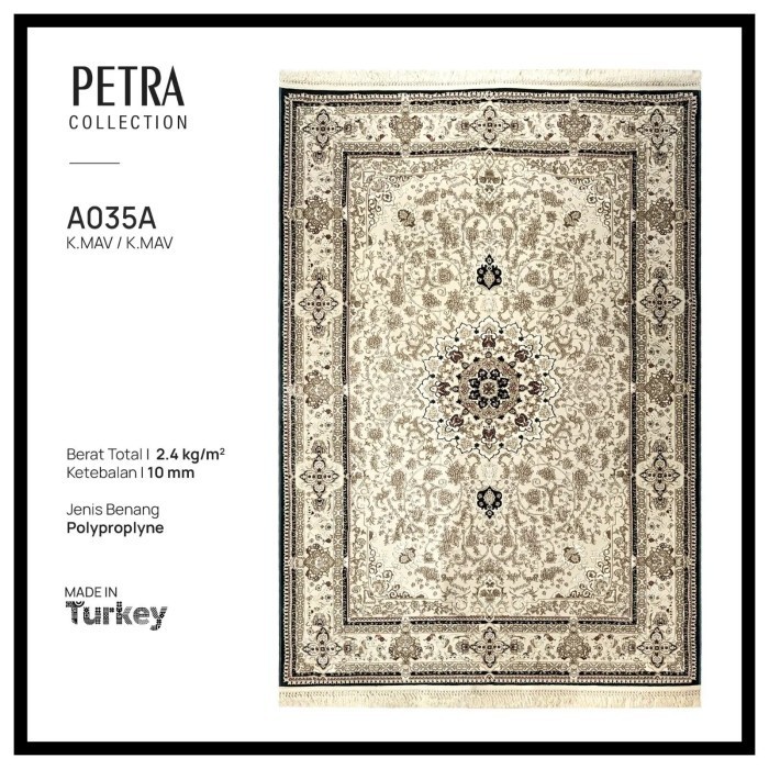 Karpet Permadani Klasik Minimalis Petra Impor Turki - 200X300 Cm
