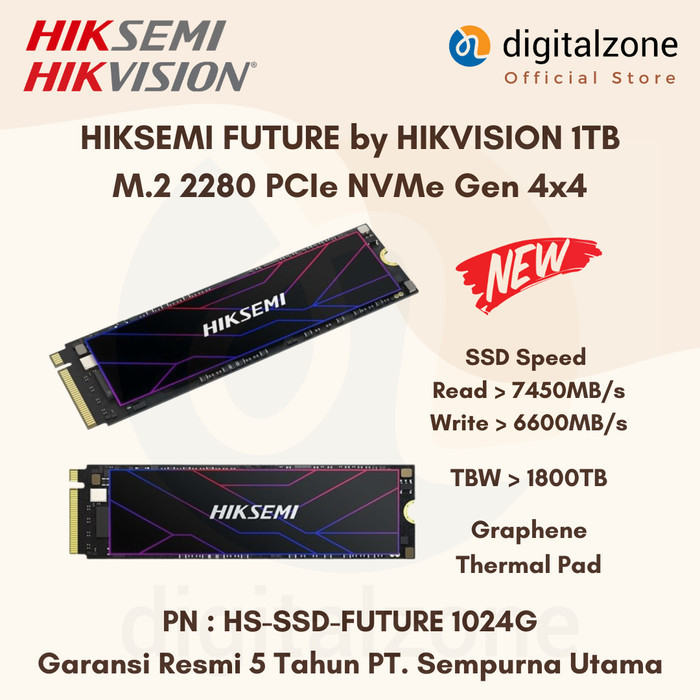 M2 Nvme 1Tb Gen4 M.2 2280 Nvme 1Tb M.2 Nvme 1Tb Hiksemi Future 1Tb Termurah Terlaris Promo