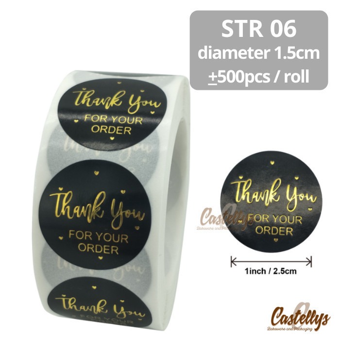 

populer] Sticker Stiker STR 06 Label Roll Thank You Packaging Kue Hampers dll