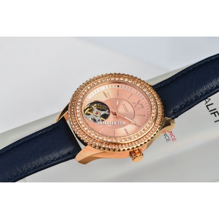 Jam Tangan Wanita Fossil Stella Me3212 Automatic Ladies Open Heart Ro