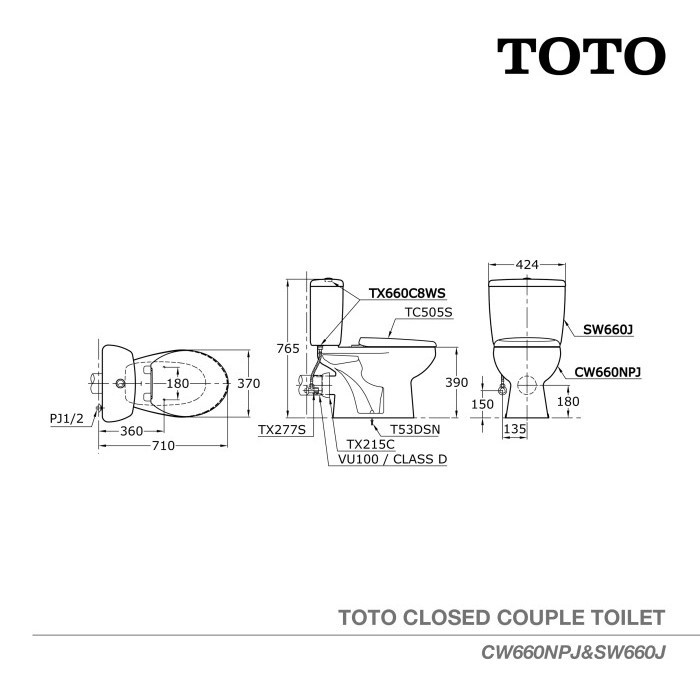 Toto Closet Cw660Npj/Sw660J Closet Duduk - Kloset - Kloset Duduk Termurah Terlaris Promo