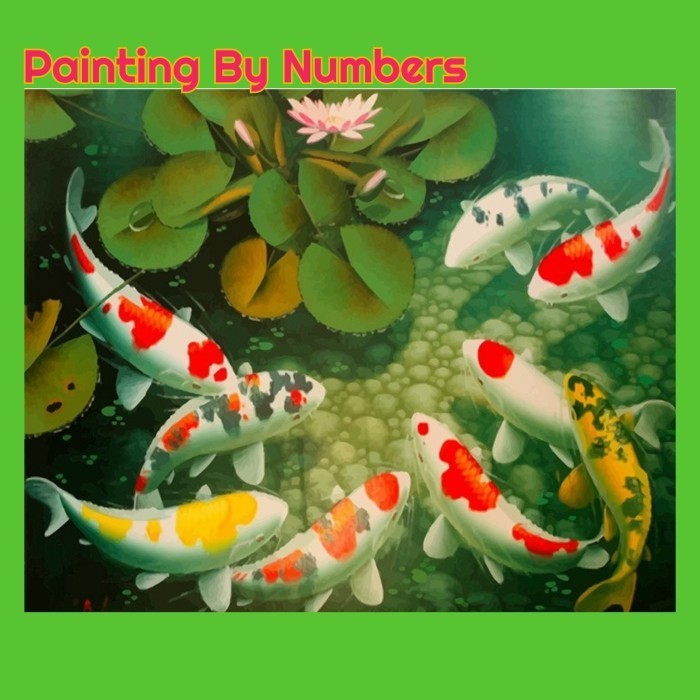 

Diy Painting By Number - Colour Canvas - 9 Koi Fish - 2