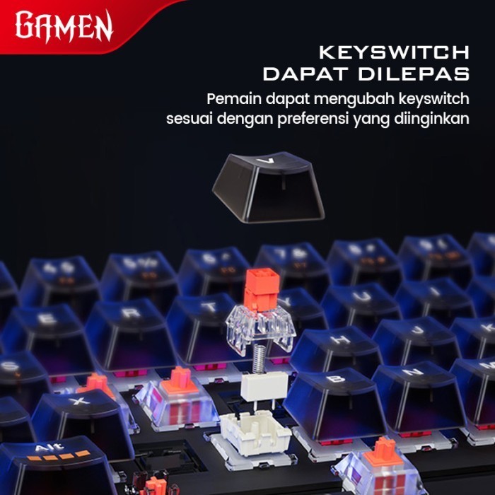 Gamen Titan Evo Mechanical Keyboard Rgb Light Wireless Garansi 1 Thn