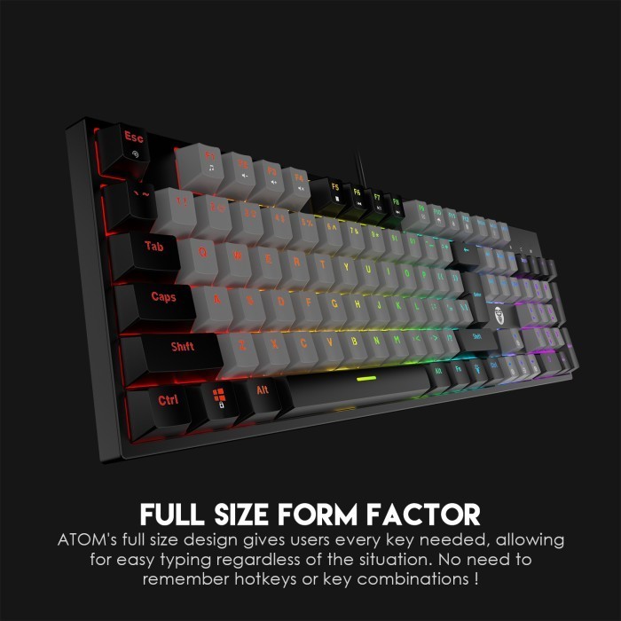 Fantech Atom Fullsize Mk886 Rgb Gaming Mechanical Keyboard