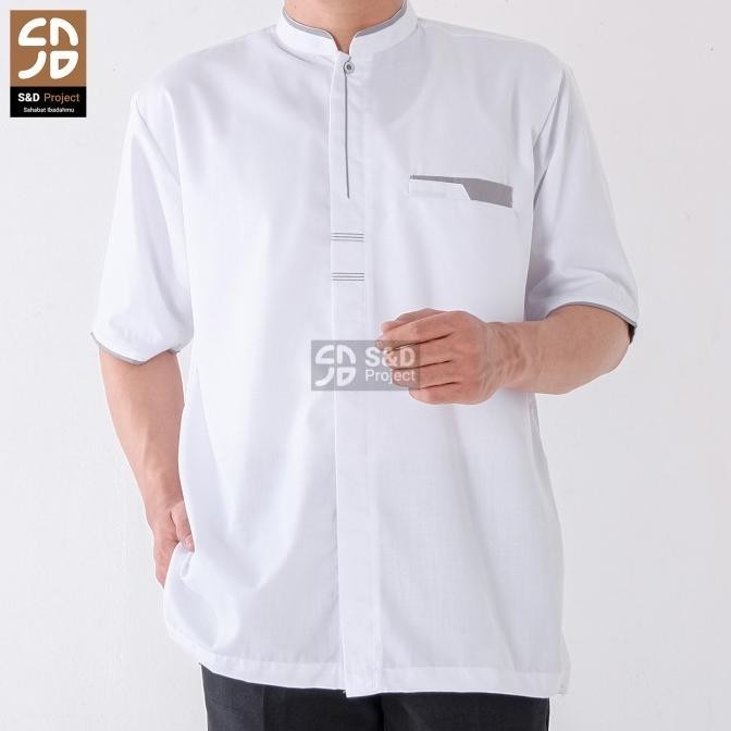 Baju Koko Katun Toyobo Lengan Pendek M L XL XXL 3XL 4XL Jumbo Putih .