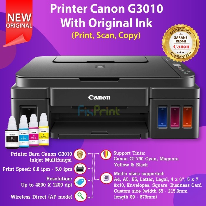 Canon Printer G2010 G2020 G3010 Print Scan Copy Infus Multifungsi Termurah Terlaris Promo