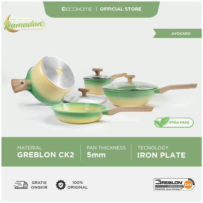 Ecohome Cookware Set Ceramic Coating Anti Lengket