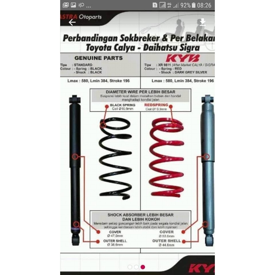 Shockbreaker & Per Kayaba Calya / Sigra Belakang 2016-Now Original