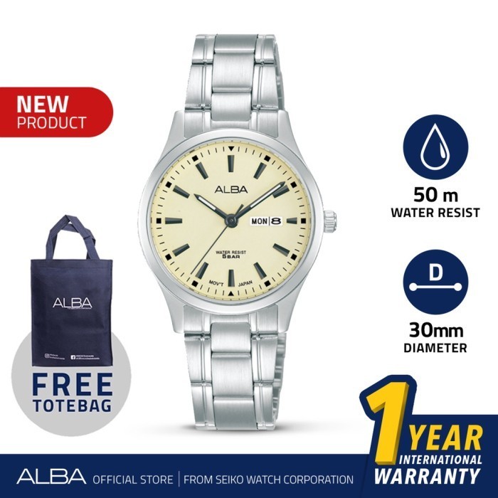 Jam Tangan Couple Alba Aj6161 & An8057 Silver Stainless Steel Termurah Terlaris Promo