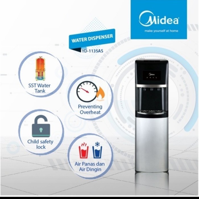 Dispenser Galon Bawah Midea Yd1135As / Dispenser Midea Yd 1135As Termurah Terlaris Promo