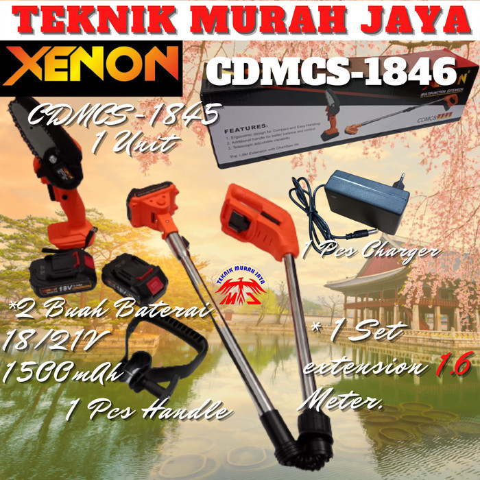 XENON CDMCS1846 Sambungan Extension Chainsaw Cordless Gergaji Baterai