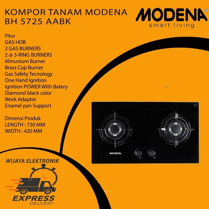 Modena Kompor Tanam 70Cm Bh5725Aabk Kompor Modena Bh 5725 Aabk