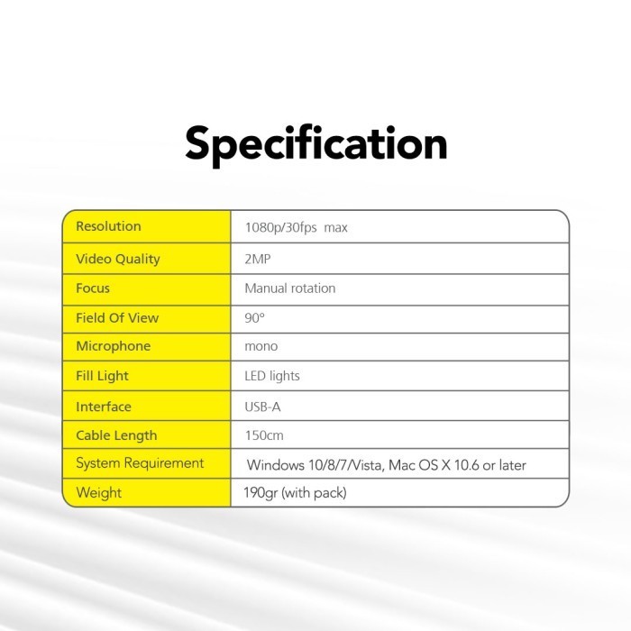 Webcam Full Hd Micropack 1080P Usb C Connector - Mwb-15