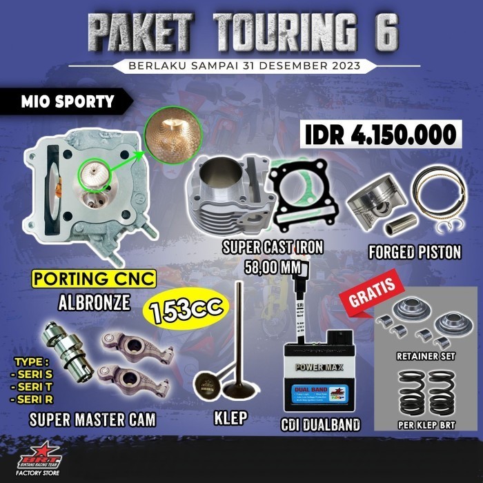 Brt Paket Touring 6 Mio Sporty Blok Piston-Head Porting Cnc-Cdi