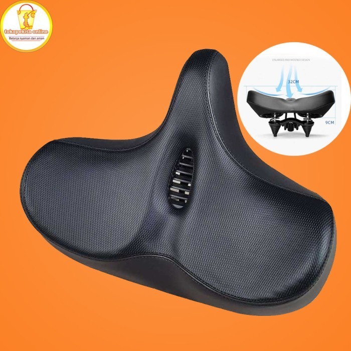 Sadel Sepeda Lebar / Besar Elastis Empuk Dan Nyaman Waterproof