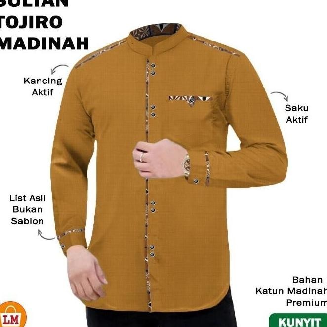 Baju Koko Pria Muslim Sultan Tojiro Madinah Katun Premium Big Size Poneshop