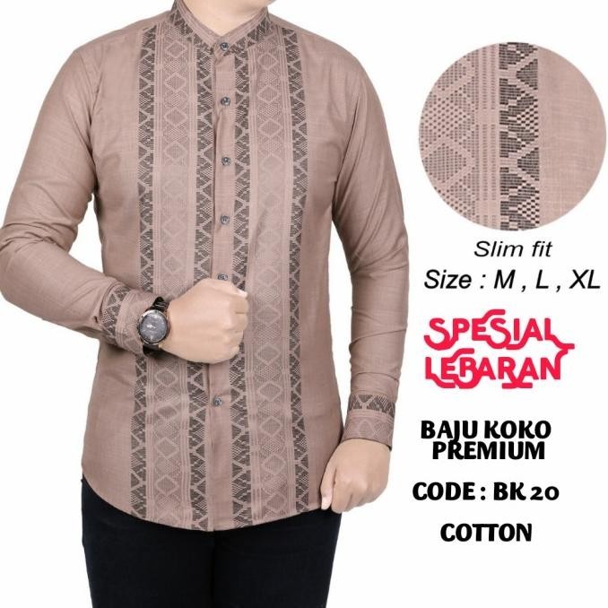 Baju Koko Pria Slim Fit / Kemeja Koko Pria Slim Fit Bk20