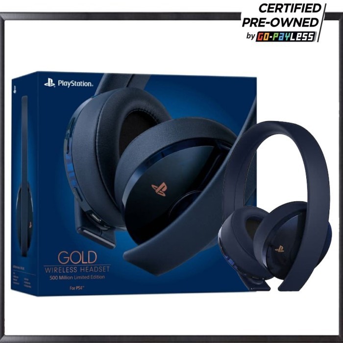 PS4 Gold Wireless Headset Earphone 500 Million Limited Edition