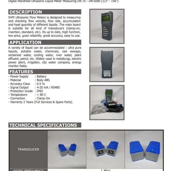 Shm Ultrasonic Handheld Flow Meter