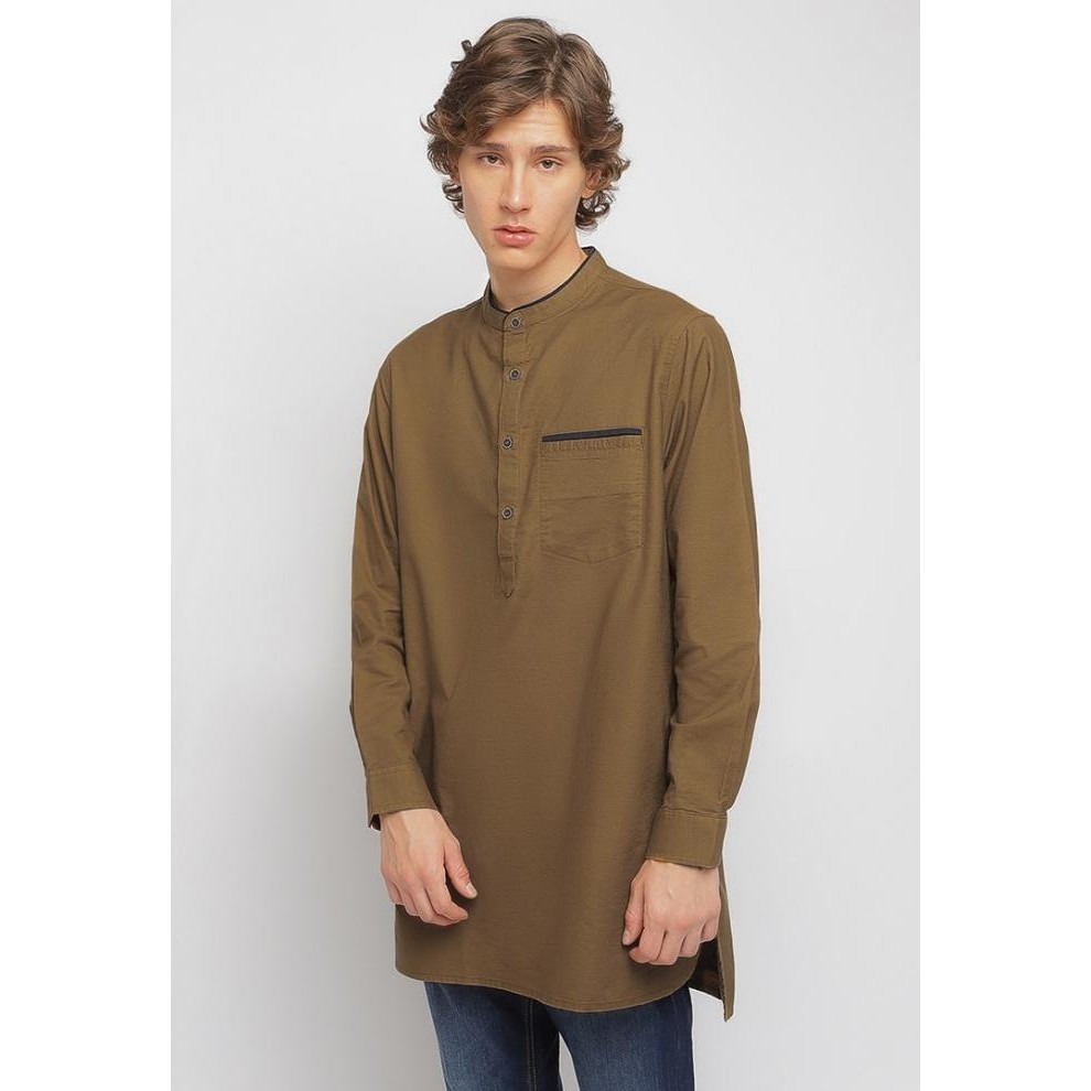 Baju Koko Maroko Pria Lengan Panjang Lois Jeans Original Kll333Br