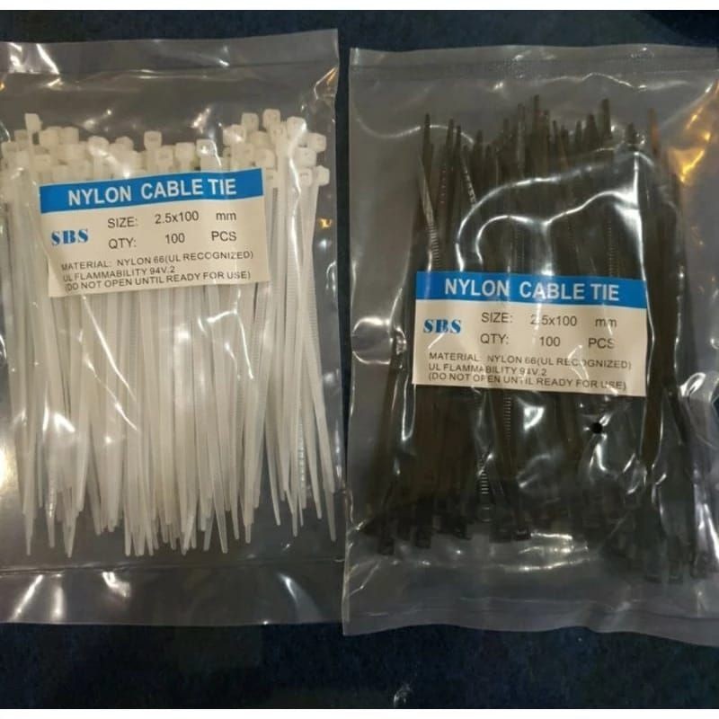 

Kabel Ties 100 Pcs | Kabel Tie 2.5 mm x 100 mm 10 cm Hitam Putih