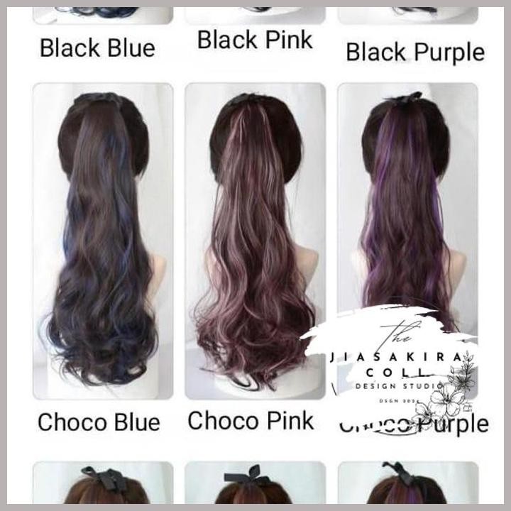 PRODUK TERBAIK PONI TAIL IKAT RAMBUT CURLY WARNA / IKAT RAMBUT PALSU EKOR KUDA WIG 