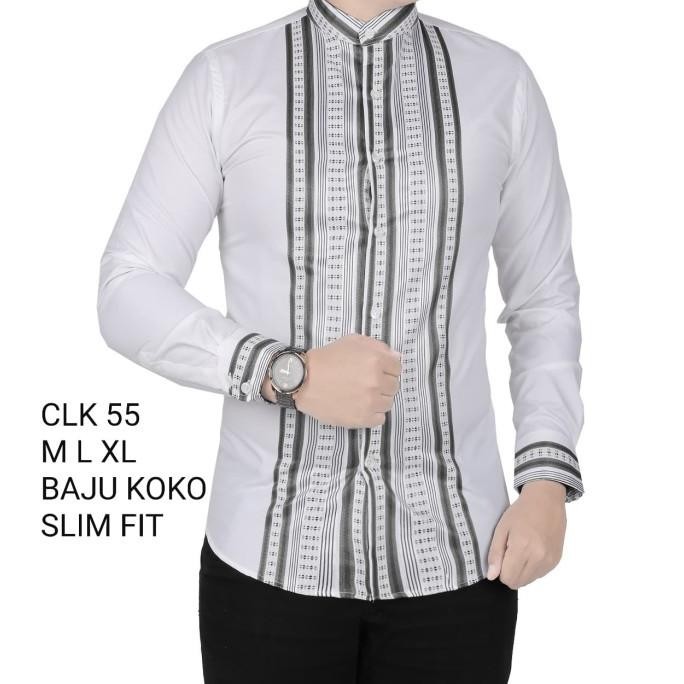 Baju Koko Pria Slim Fit Kemeja Koko Pria Slim Fit Clk55
