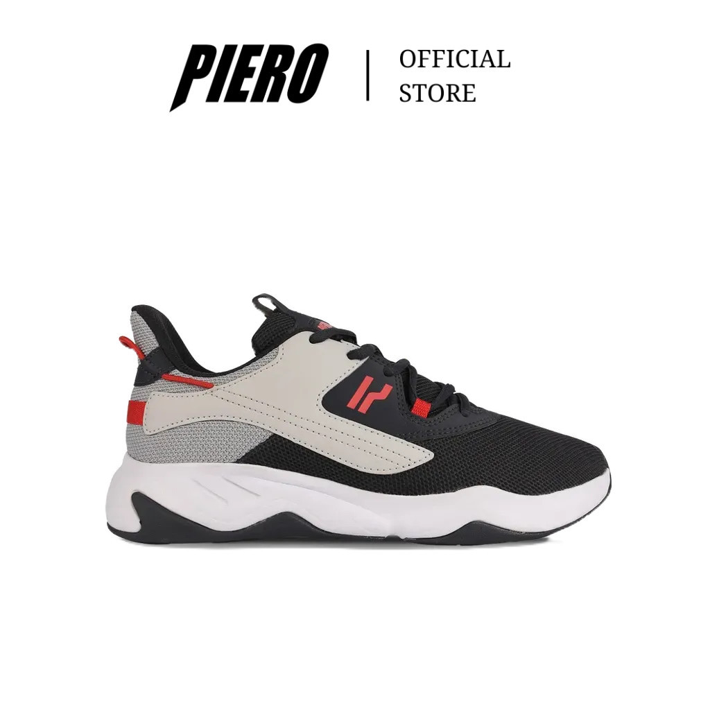 PIERO SEPATU SNEAKERS PRIA CRUZER ASPHALT BLACK LIGHT GREY WHITE P30174