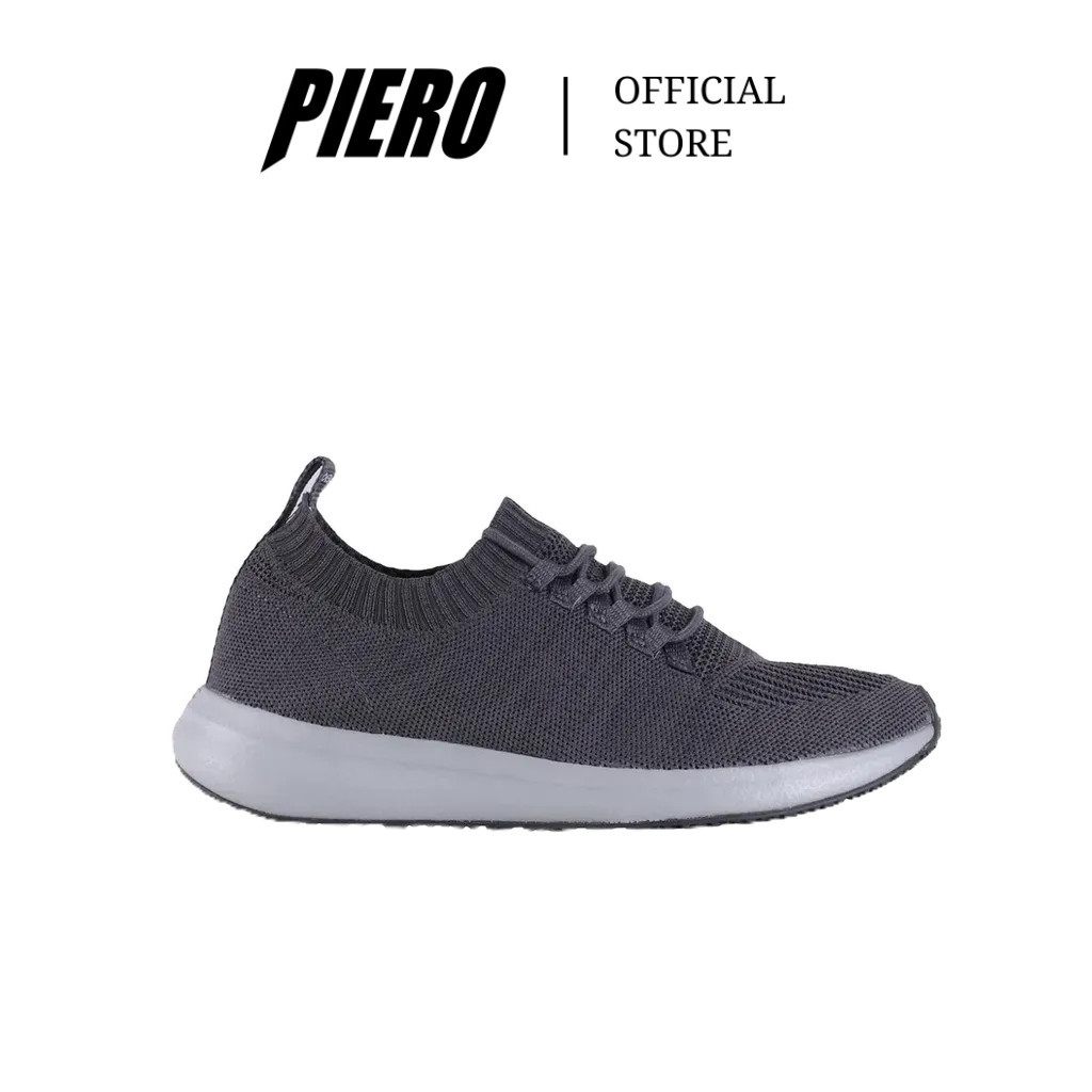 PIERO SEPATU SNEAKERS PRIA TERRASOCKS EVO DARK GULL GREY JET BLACK STORM GRAY P20704