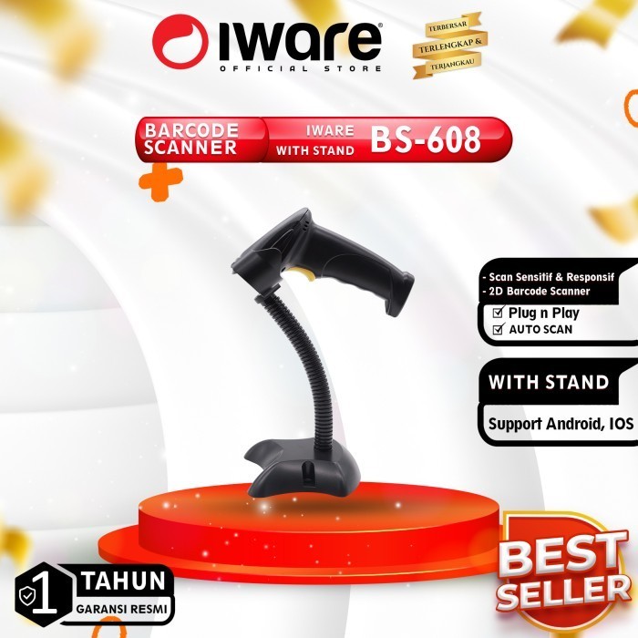 Barcode Scanner 2D Iware Bs-608Bt / Bs-609Bt Android Ios Stand