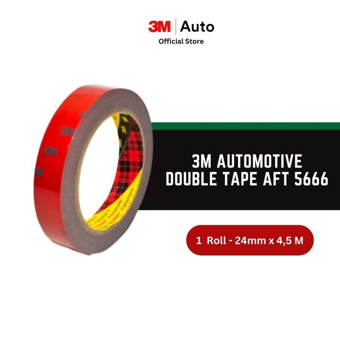 

3M AFT ACRYLIC FOAM TAPE 5666, TEBAL: 1.1 MM, SIZE: 24 MM X 4.5 M (DOUBLE TAPE MOBIL)