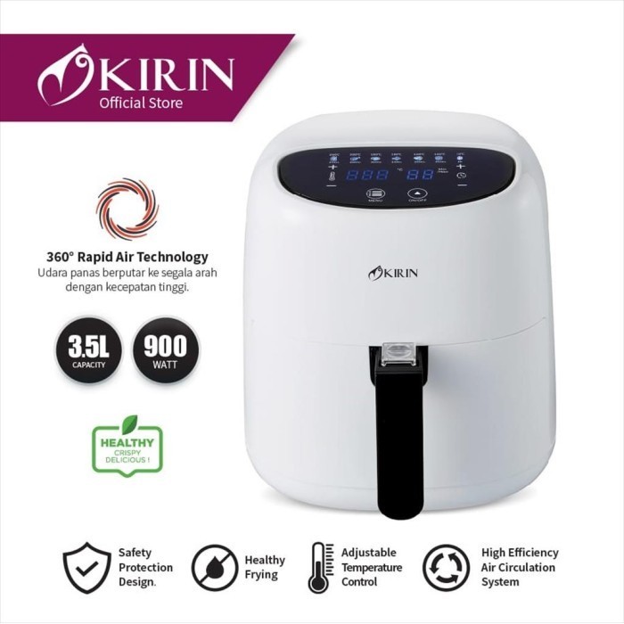 Kirin Digital Air Fryer 3.5 L 900W Kaf935D Kaf-935D Kaf 935D - Resmi