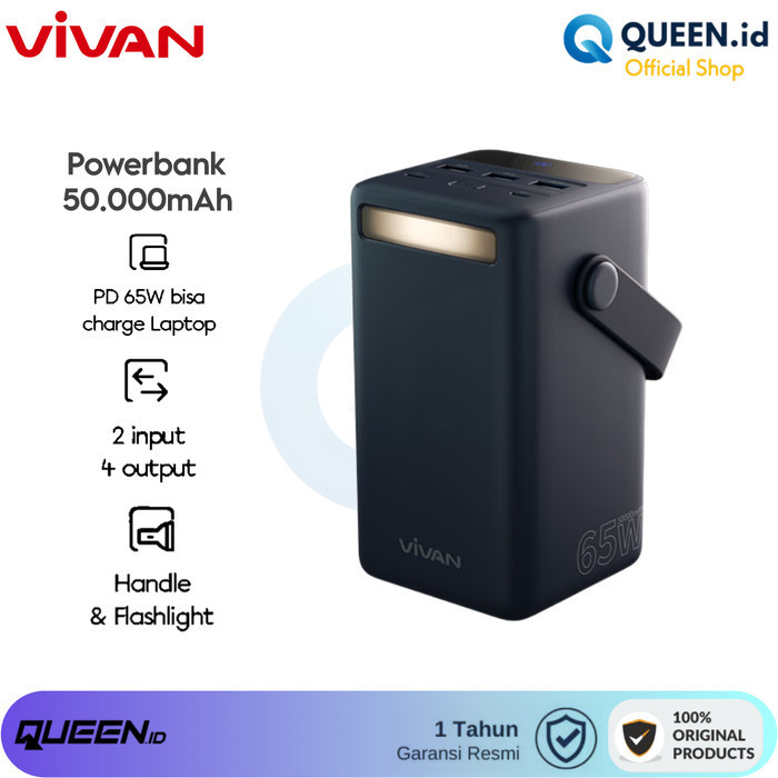 Vivan Vpb-B50 Powerbank 50000Mah 4 Port Output 65W Pd Fast Charging Qc