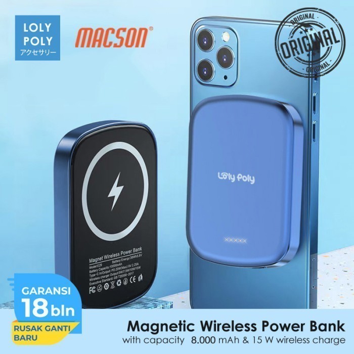 Lolypoly Powerbank Magnet Wireless Charger 8.000Mah
