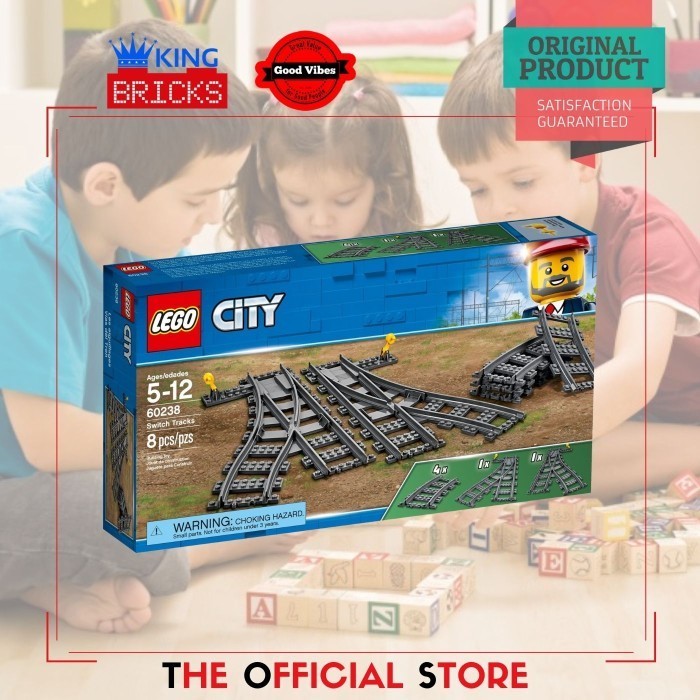 LEGO ORIGINAL CITY 60238 SWITCH TRACKS MAINAN ANAK EDUKASI REL KERETA
